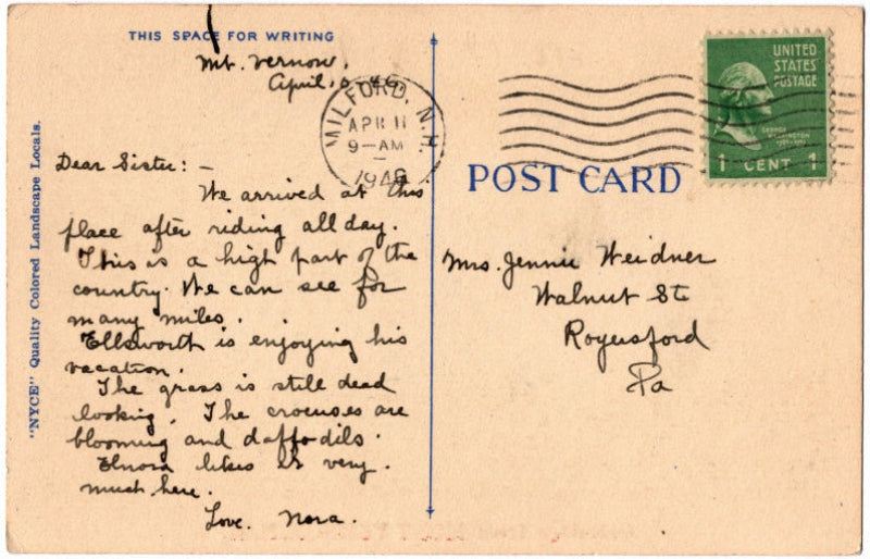 Back of postcard.