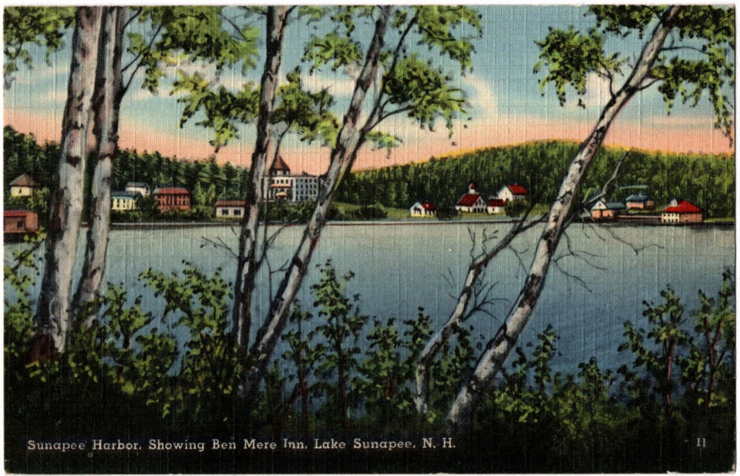 Sunapee Harbor NH Vintage postcard.