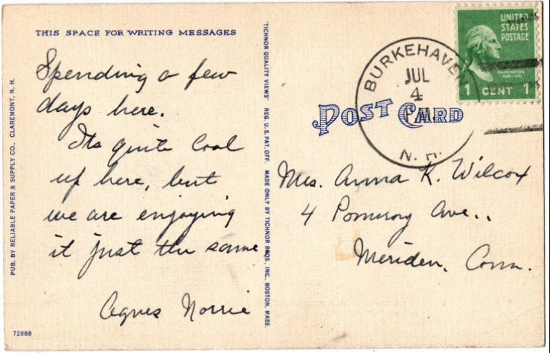 Back of postcard.