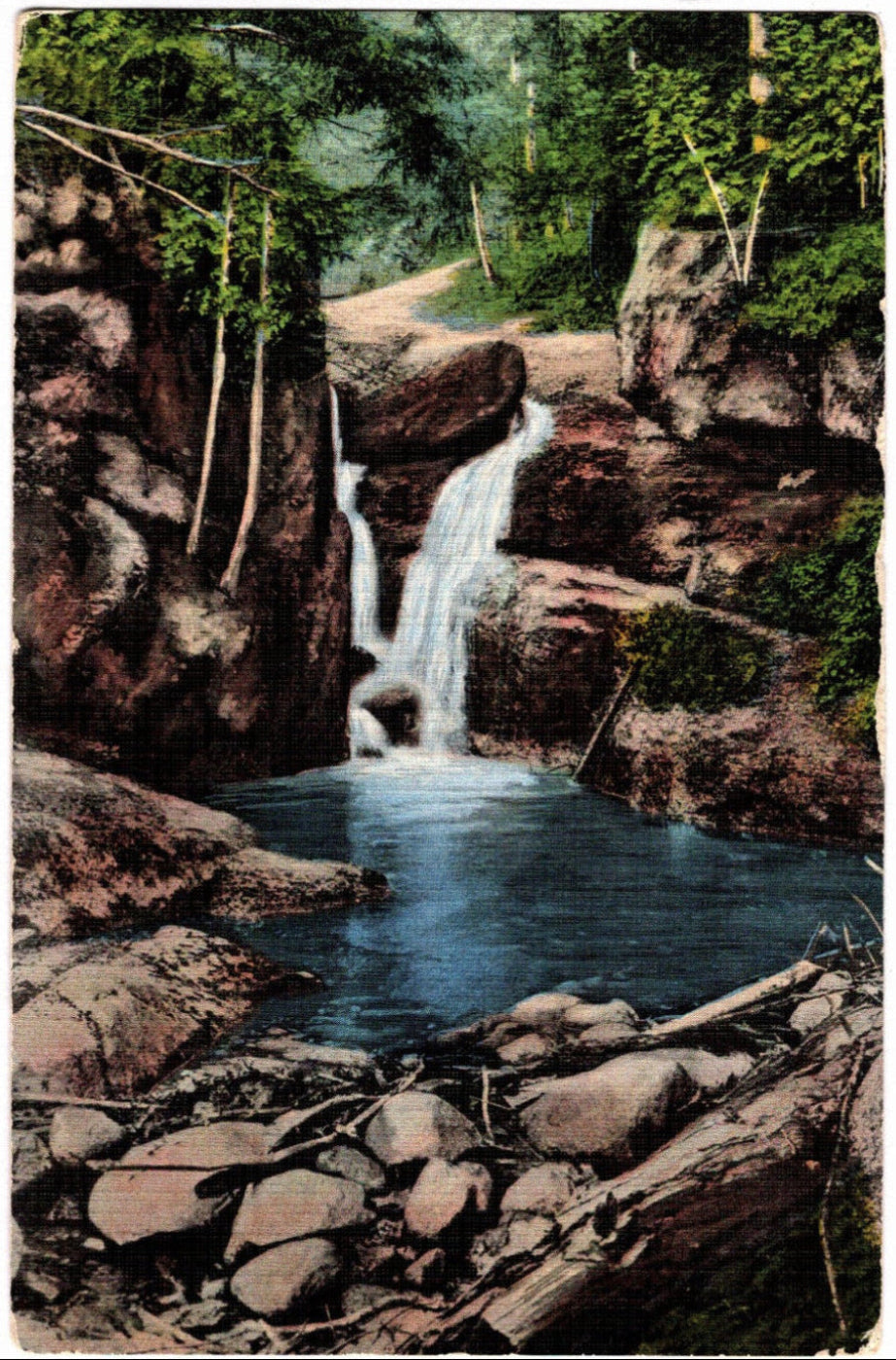 1930s Artist's Falls North Conway White Mountains NH Vintage Postcard.