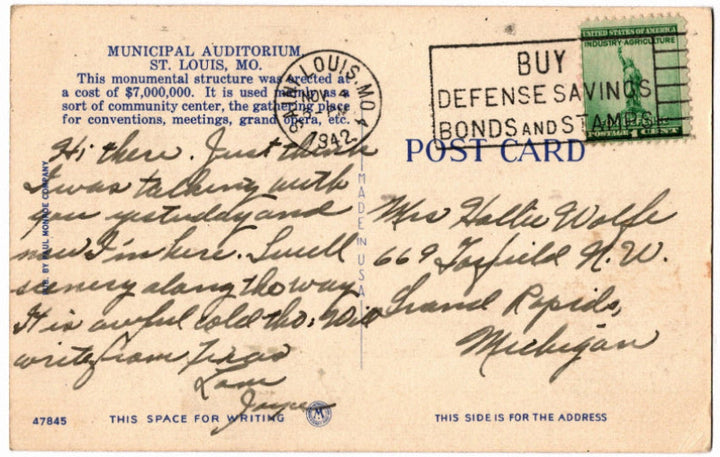 Back of postcard.