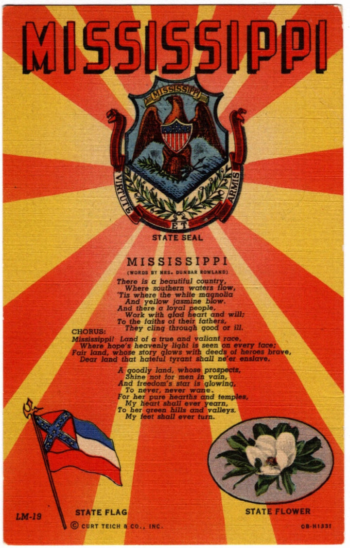 1940 Mississippi Postcard.