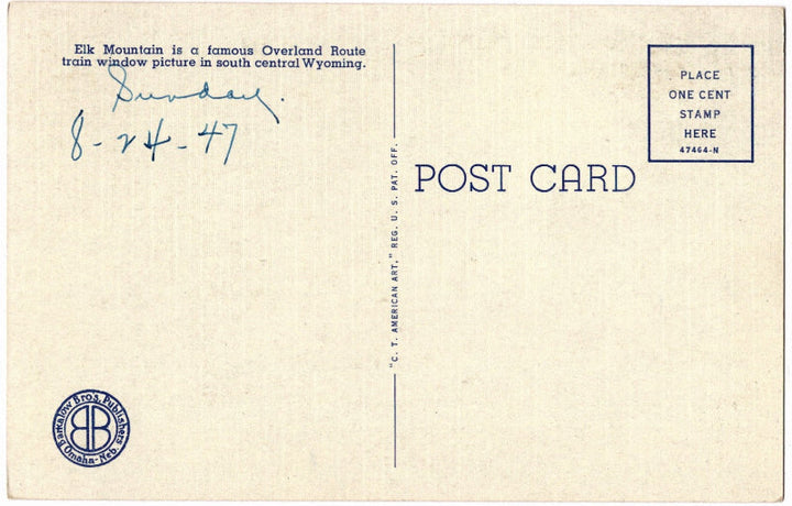 Back of postcard.
