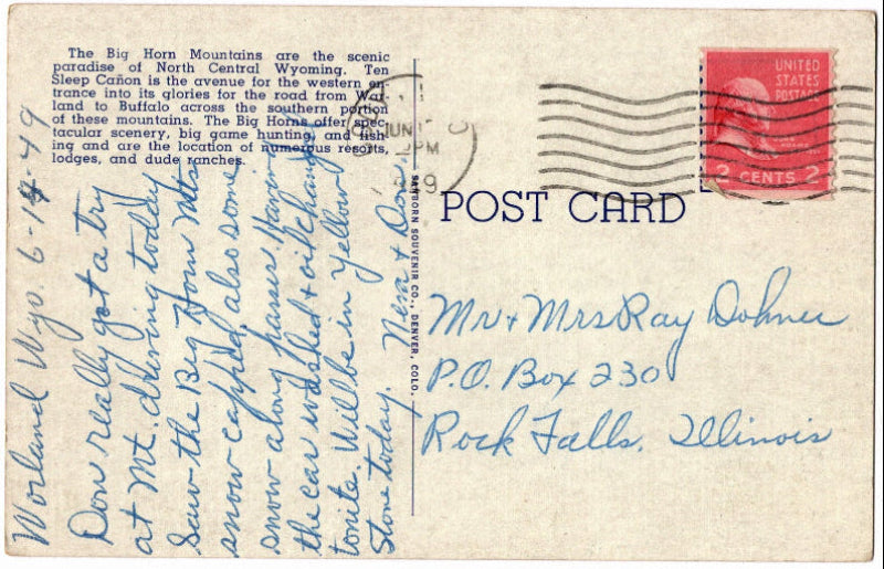 Back of postcard.