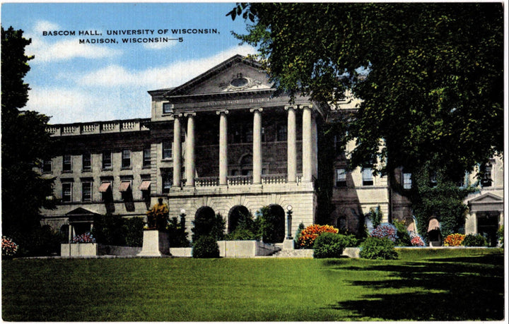 Vintage postcard of Bascom Hall at the University of Wisconsin, Madison