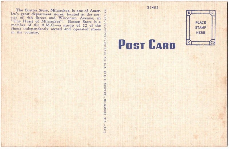 Back of postcard.