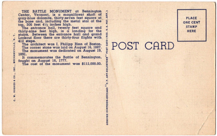 Back of postcard.