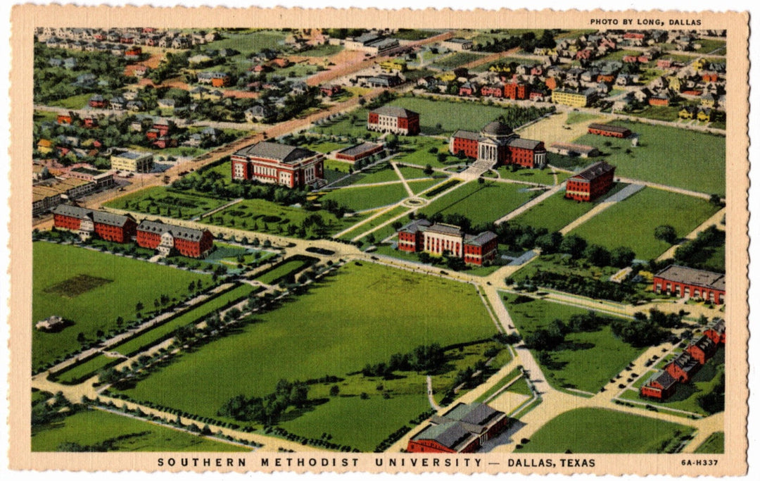 Aerial view of Southern Methodist University in Dallas, Texas