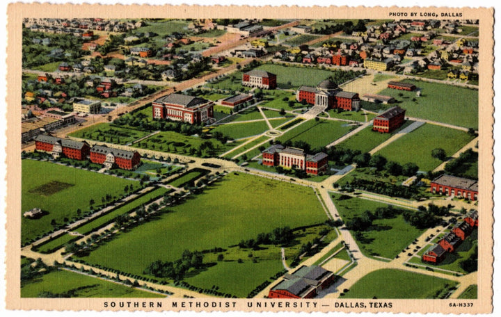 Aerial view of Southern Methodist University in Dallas, Texas
