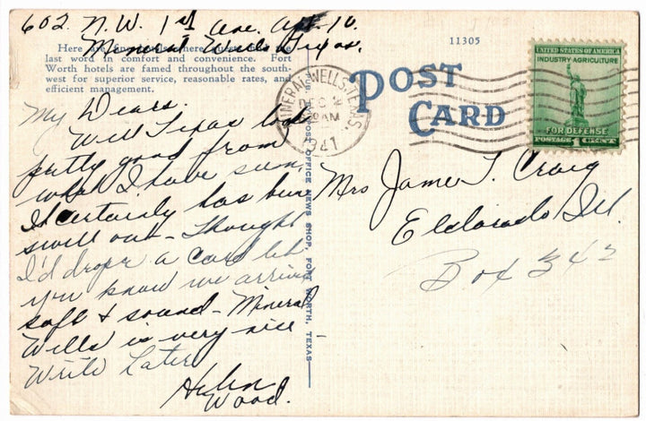 Back of postcard.