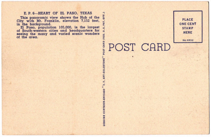 Back of postcard.