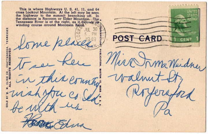 Back of postcard.