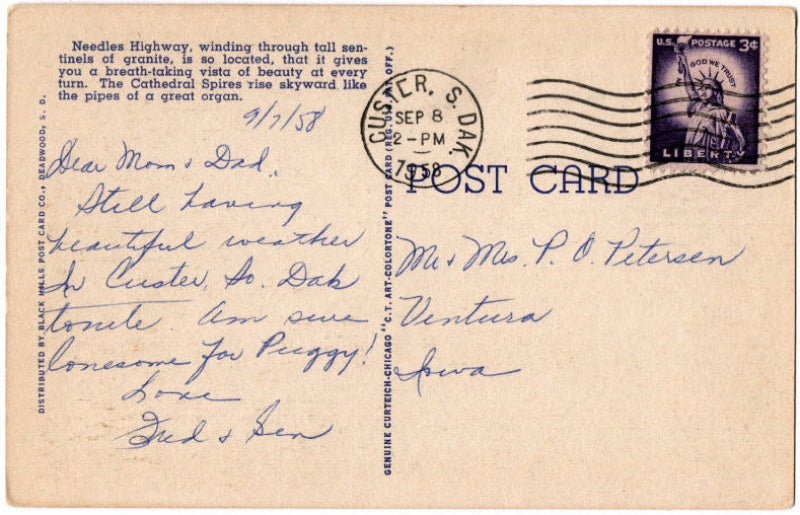 Back of postcard.