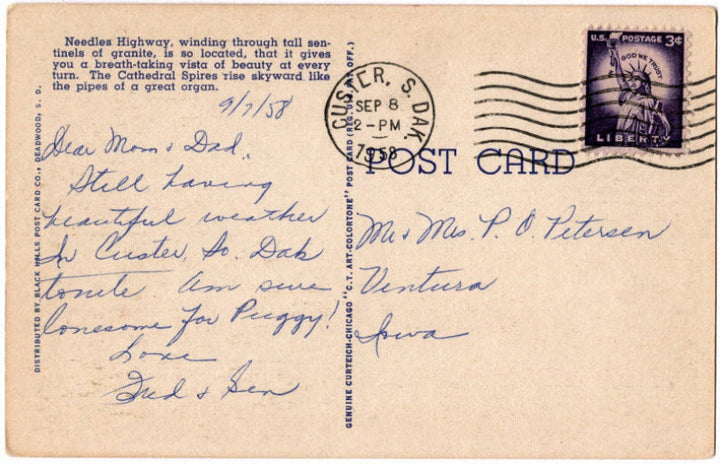 Back of postcard.