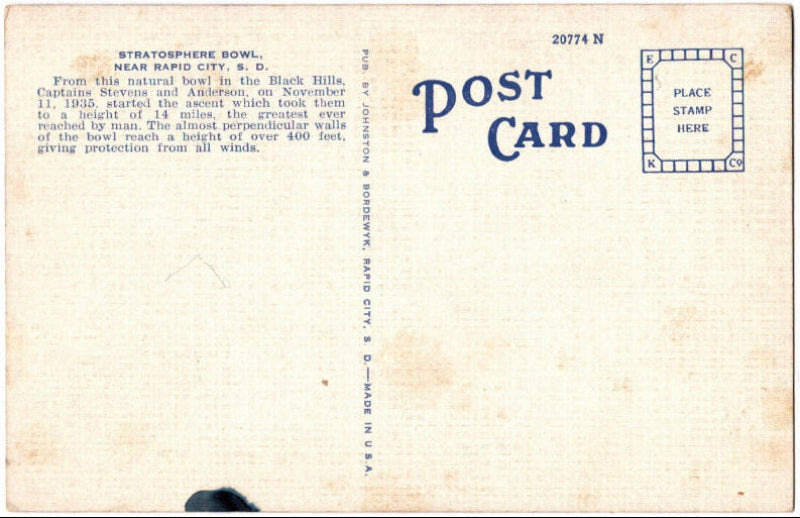 Back of postcard.
