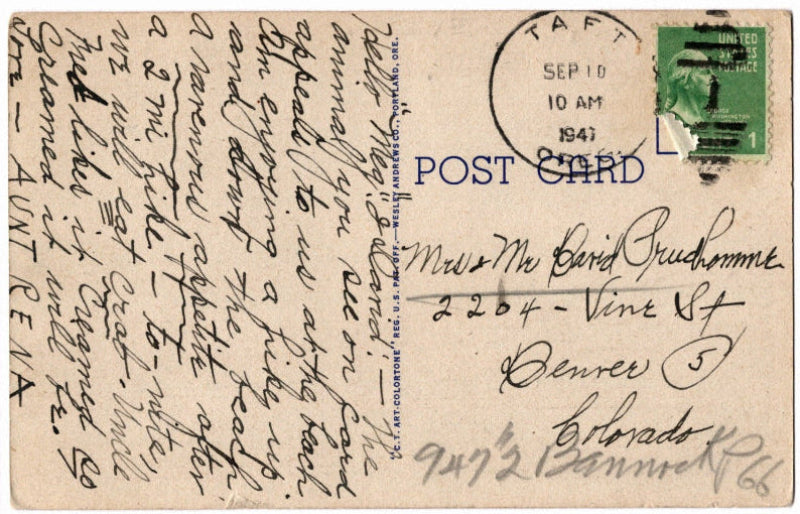 Back of postcard.