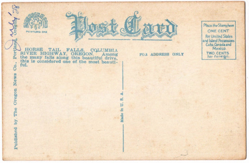 Back of postcard.