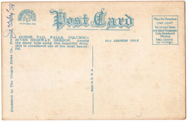Back of postcard.