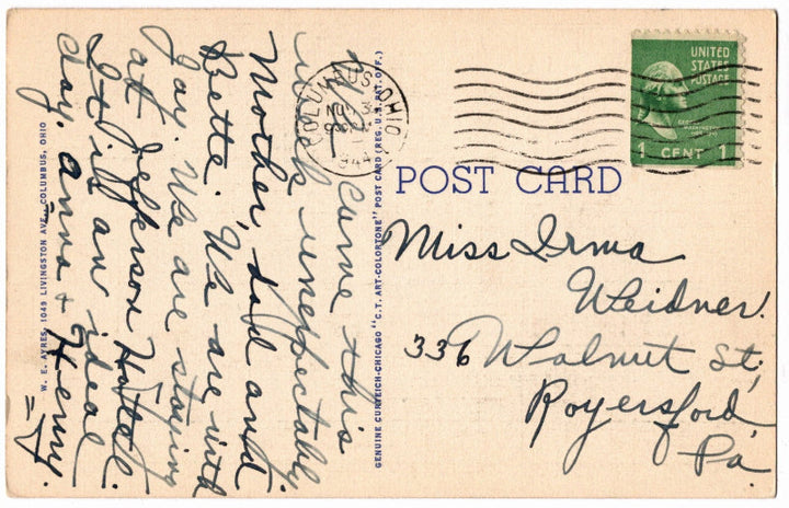 Back of postcard.