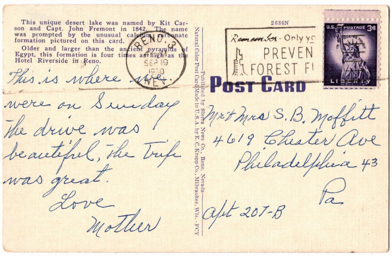 Back of postcard.