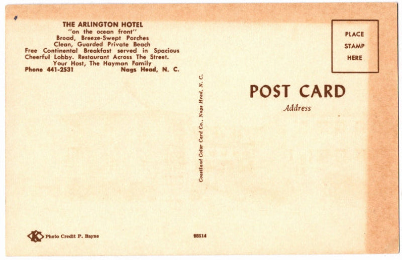 Back of postcard.