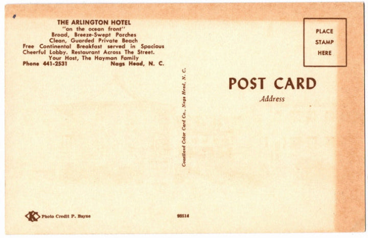 Back of postcard.