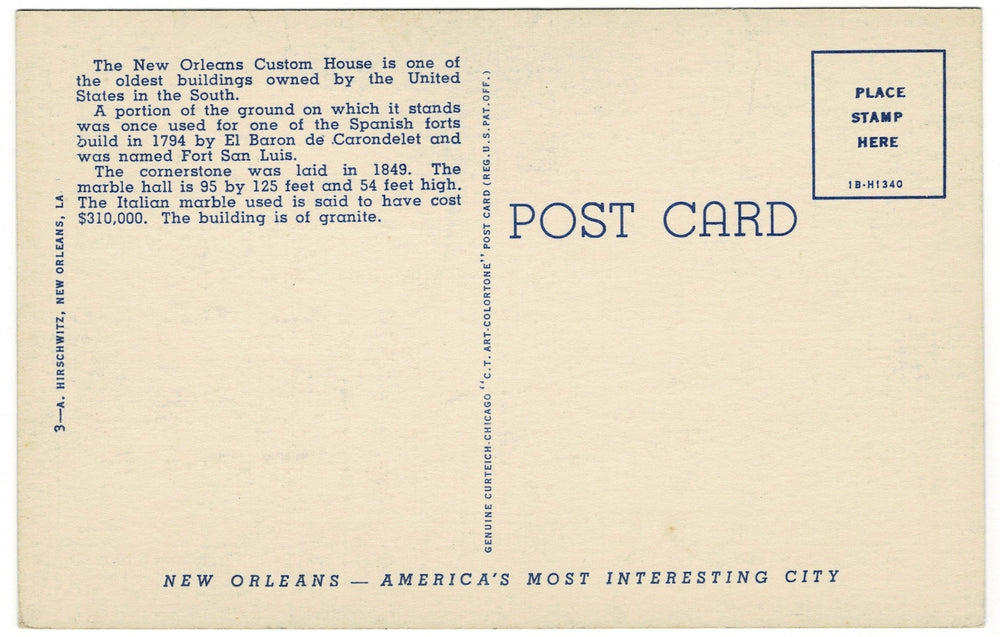 Vintage postcard, back view.