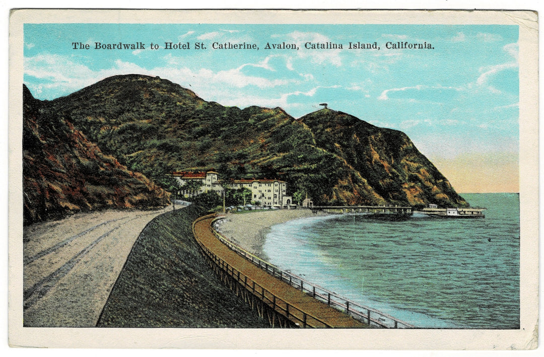 1923 Catalina Island Boardwalk California Vintage Postcard.