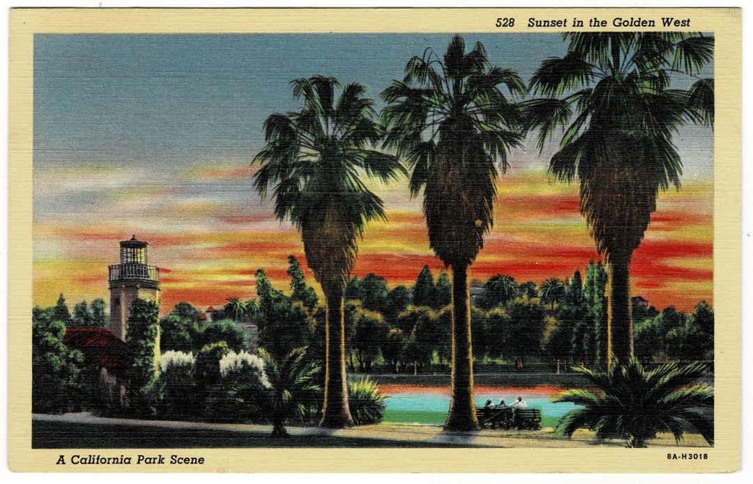 1940 Echo Park Los Angeles California Vintage Postcard.