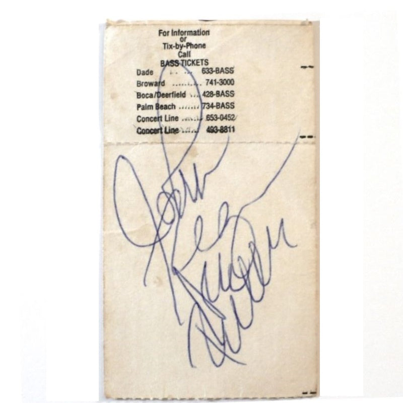 Autographed John Regan Ace Frehley's Comet Ticket 1987, Kiss, White Lion.