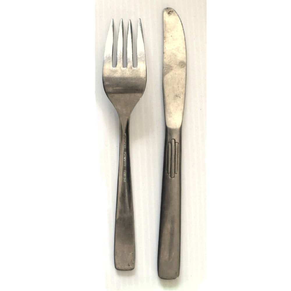 Vintage Air Canada Cutlery, Butter Knife & Salad Fork, 1960s, Aviation Catering Collectible.