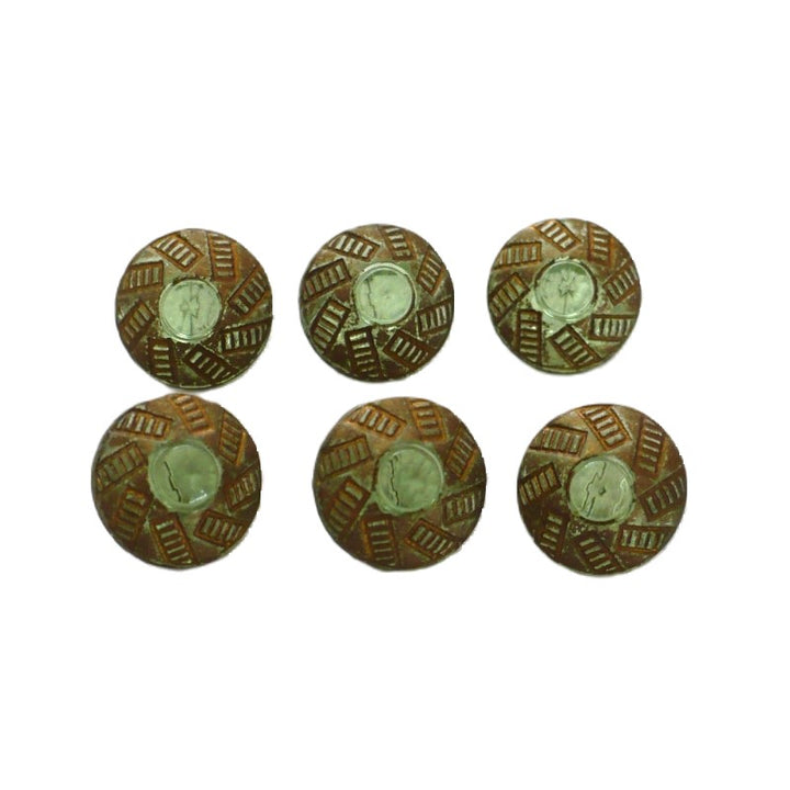 14L Green Gilt Glass Dimi Buttons