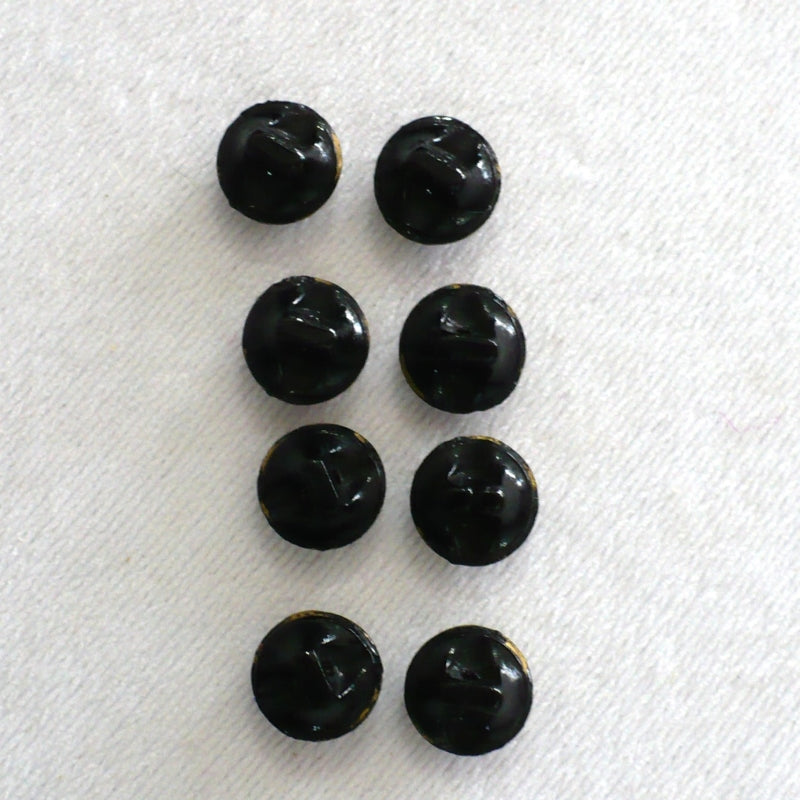 14L Black Glass Gold Art Deco Dimi Buttons