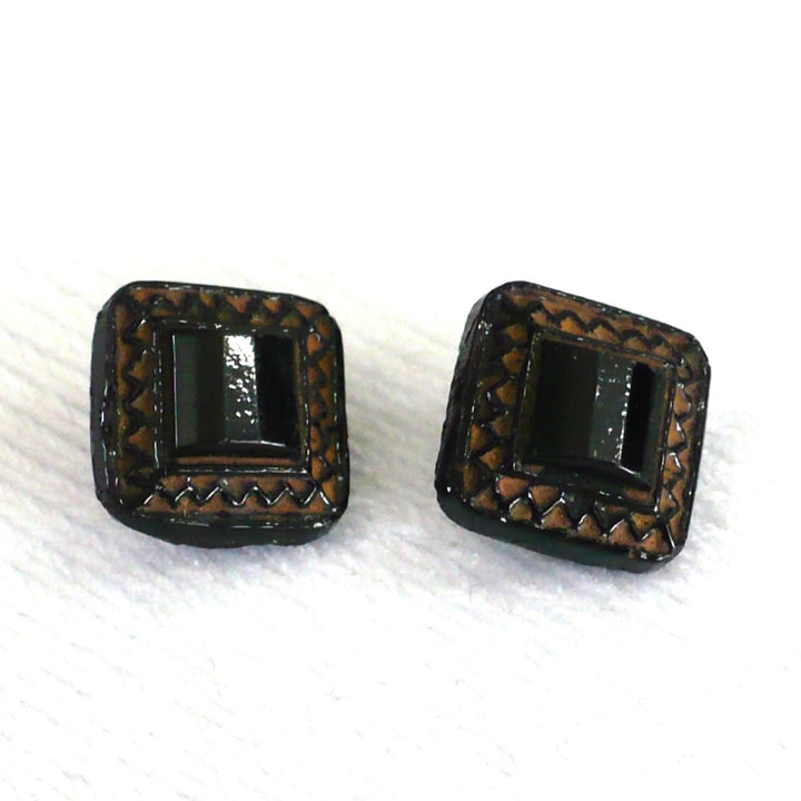 13L Black Glass Diminutive Buttons