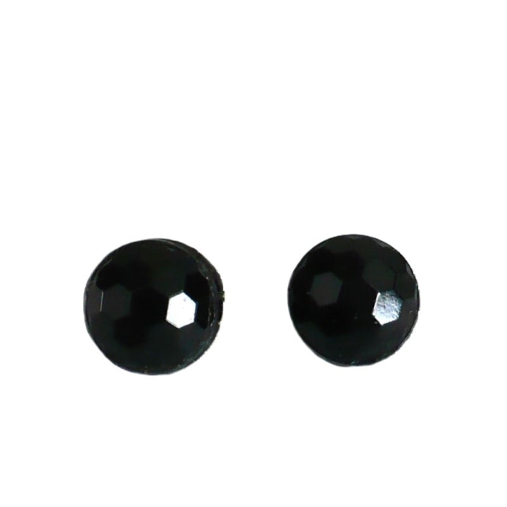 12L Faceted Black Glass Dimi Shank Buttons