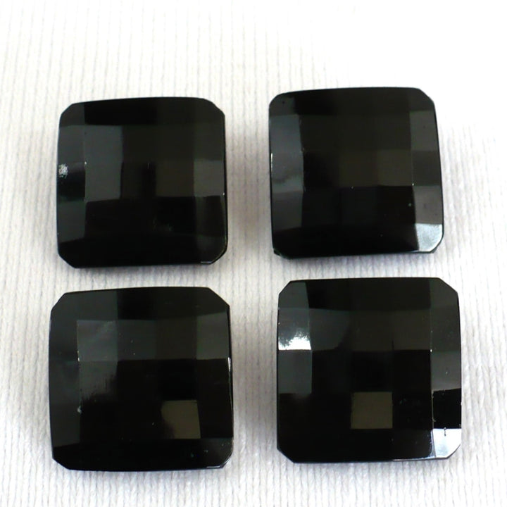 27L Black Faceted Glass Buttons