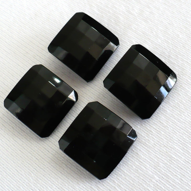 27L Black Faceted Glass Buttons