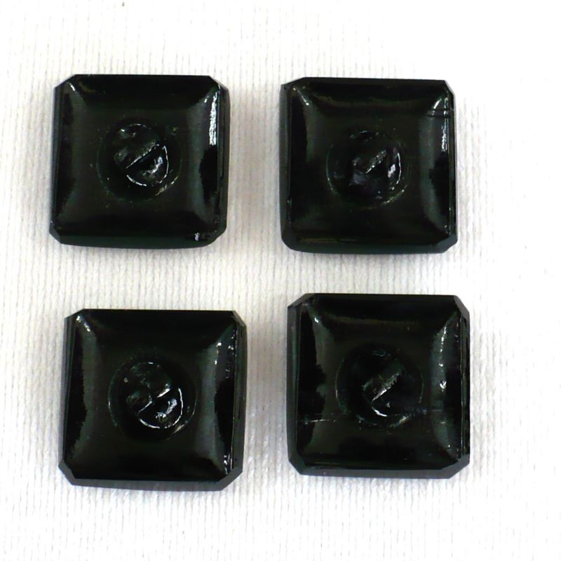 27L Black Faceted Glass Buttons