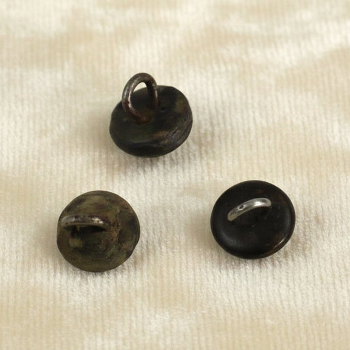 13L Set of Three Diminutive Leather Children's Shoe Shank Buttons, 5/16".