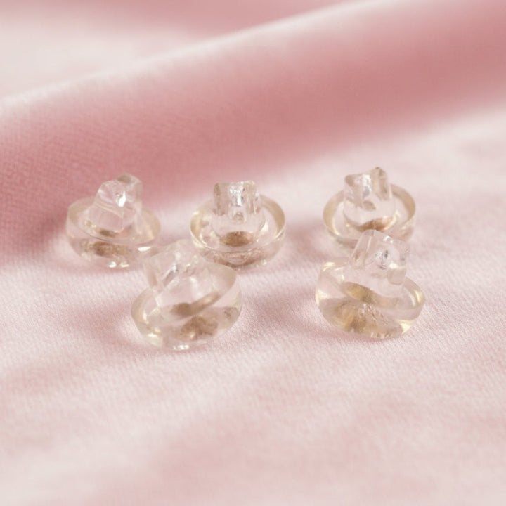 14L Set of Five Rhinestone Lucite Blouse Dimi Ball Buttons.