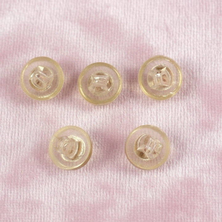 14L Set of Five Rhinestone Lucite Blouse Dimi Ball Buttons.