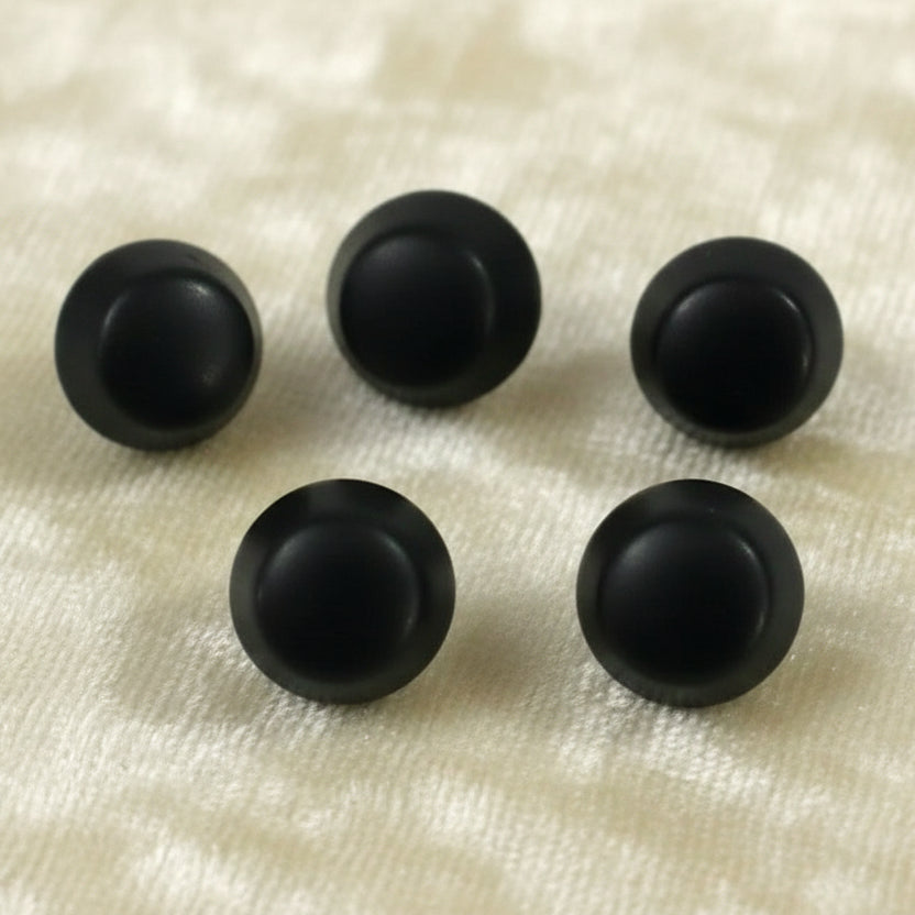 15L Set of  Five Victorian Ebonite Rubber Shank Buttons, 3/8".