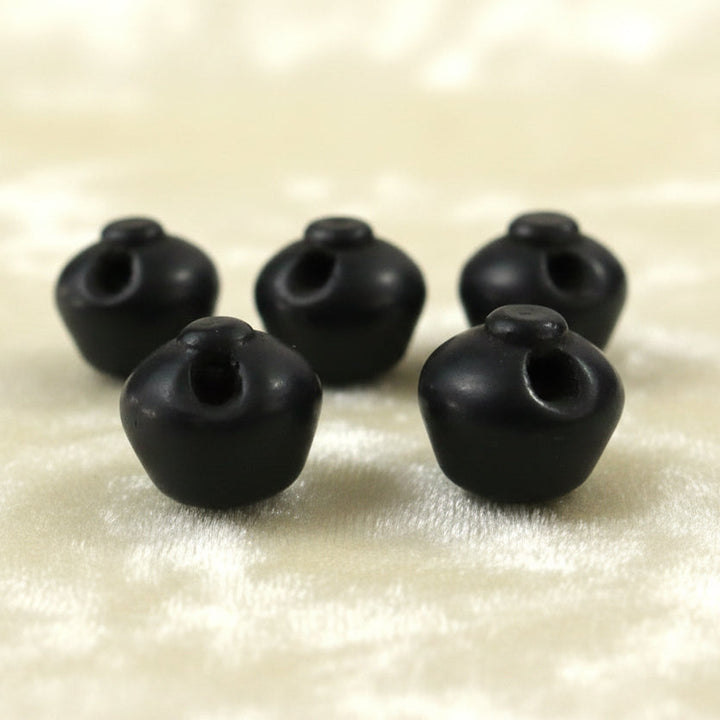 15L Set of  Five Victorian Ebonite Rubber Shank Buttons, 3/8".