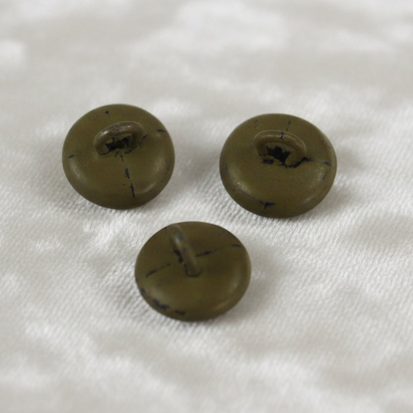 16L Set of Three Victorian Composition Pin Shank Shoe Buttons.
