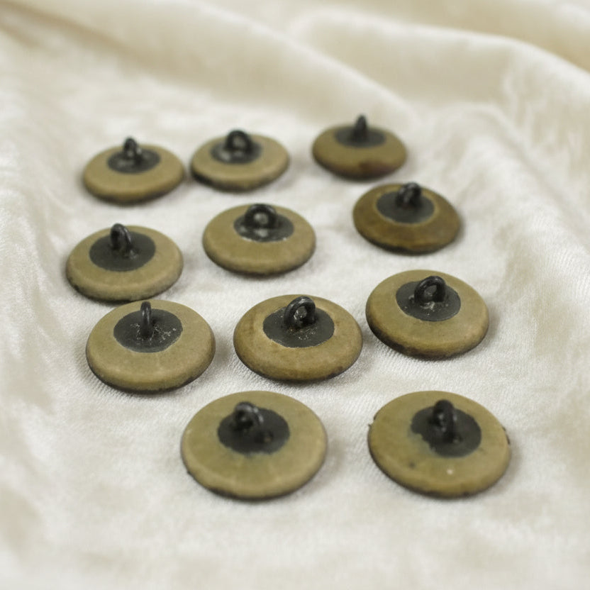 17L Set of Eleven Composition Horn With Metal Shank Buttons, 7/16"