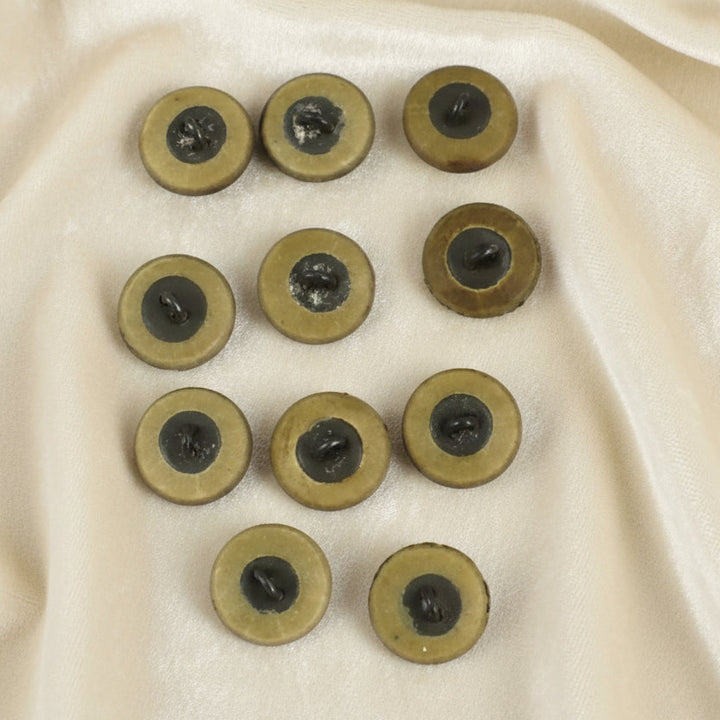 17L Set of Eleven Composition Horn With Metal Shank Buttons, 7/16"