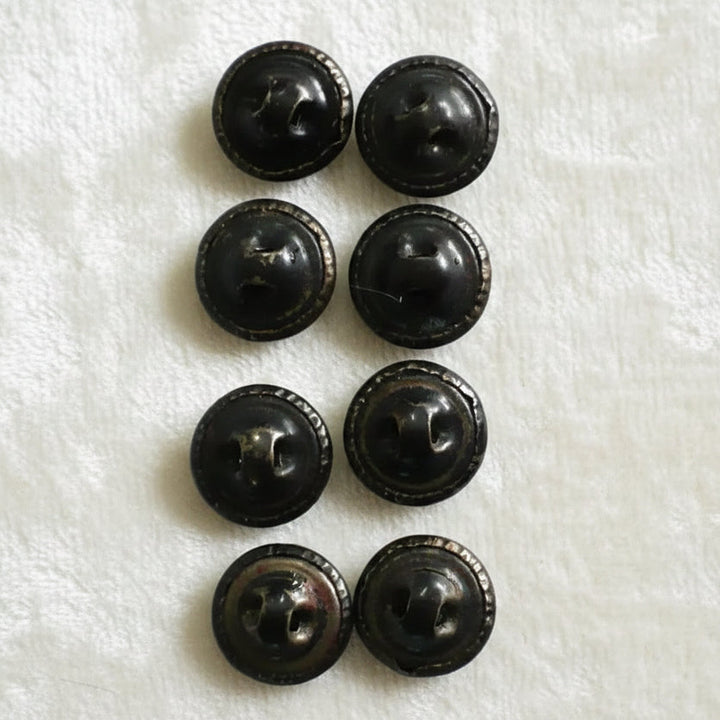 20L Set of Eight Victorian Bohemian Enamel Shank  Buttons, 1/2"