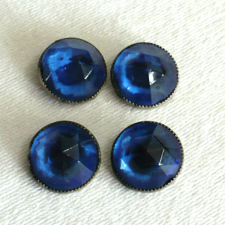 22L Cobalt Blue Glass Shank Buttons