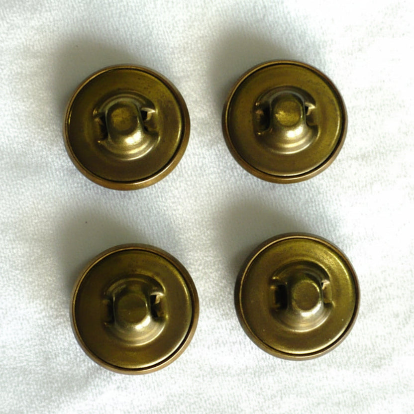 24L Set of Four Victorian  Royal Blackheath Golf Society Metal Shank Buttons, 5/8".