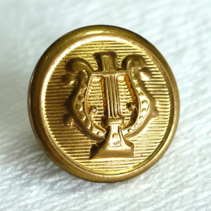 25L One Brass Lyre Superior Shank Button, 5/8"